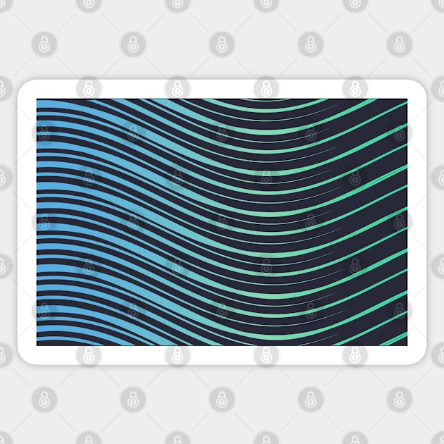 Stripes pattern - blue Sticker by klara_art